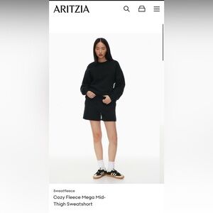 Aritiza Sweatfleece Cozy Fleece Mega Mid-Thigh Sweatshort (Black)